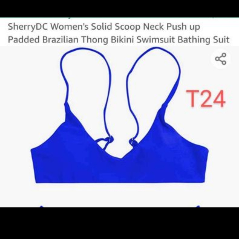 Brand New Sherry DC Scoop Neck Bikini Top Small